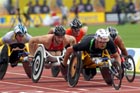 Marcel Hug leads the 1500 metres T53/54, 2011 Aviva London Grand Prix